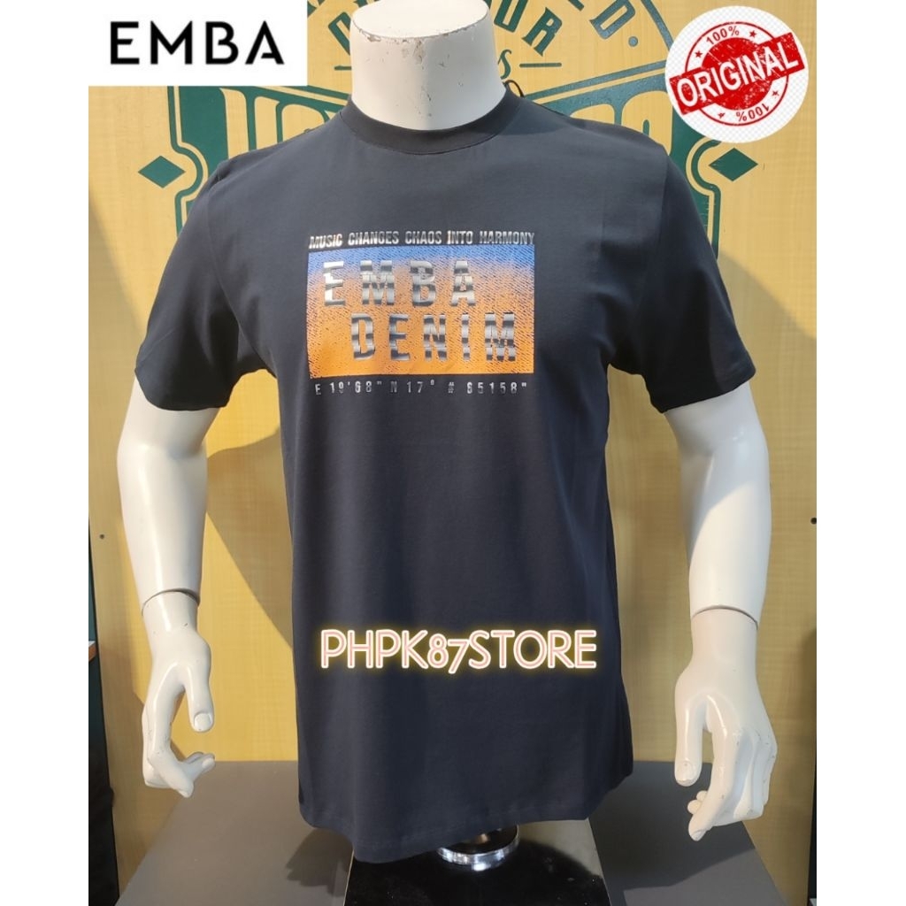 EMBA DENIM KAOS PENDEK PRIA KATUN,KAOS PRIA ORIGINAL PREMIUM