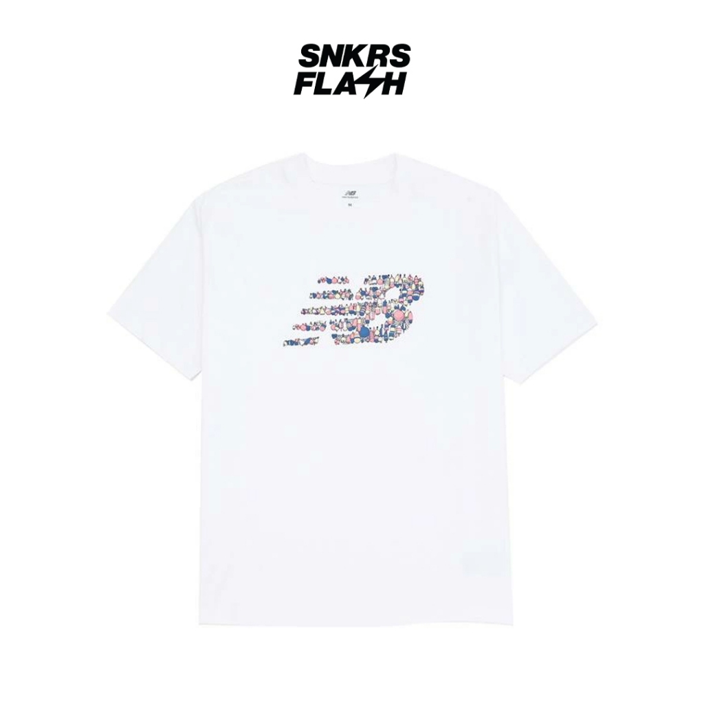 NEW BALANCE Tshirt Nautical Logo White Baju Lengan Pendek Pria - MT51920WT - Size XL