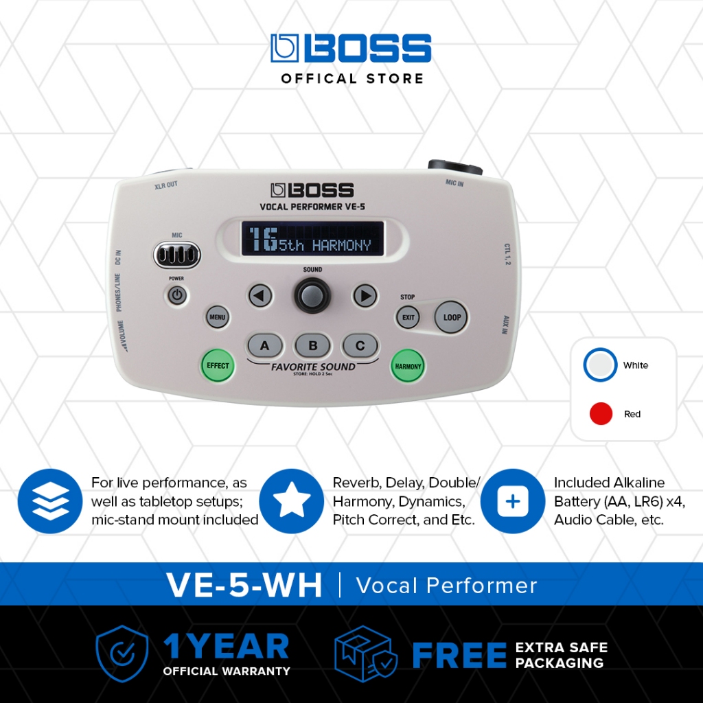 BOSS VE-5 Vocal Performer (White)
Efek Vokal