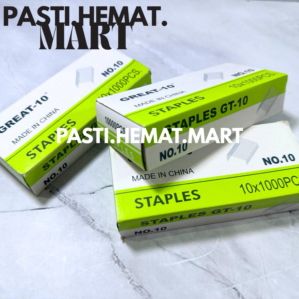 

[HEMAT] | 10X1000 Pcs Isi Stapler No 10-1M | Isi Necis Great 10