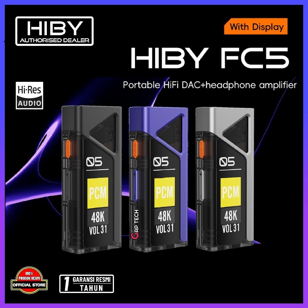HiBy FC5 / FC 5 with DisplayPortable HiFi DAC Headphone Amplifier / DAC AMP Original