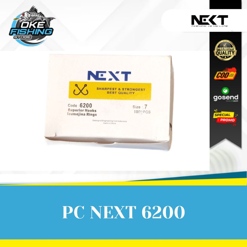 Mata Kail Next Max Carbon 6200 – Isi 100pcs / Box #100 | Tajam & Kuat