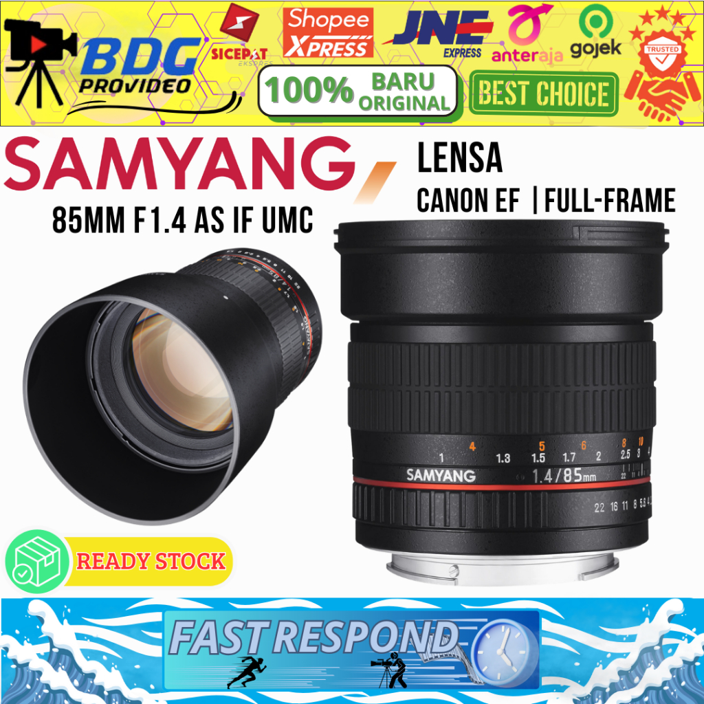 SAMYANG 85mm F1.4 AS IF UMC / Lensa Fix Samyang for Canon EF Full-Frame 85 mm F/1.4 AS IF UMC