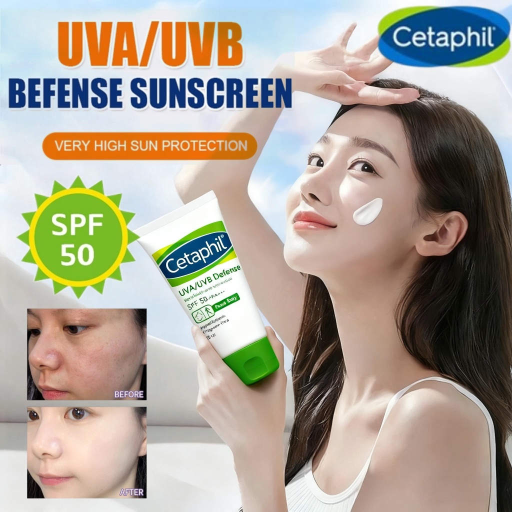 【ORI】Cetaphil UVA/UVB Defense sunscreen SPF50+ PA++++ 50ml / Sunblock untuk Perawatan Wajah
