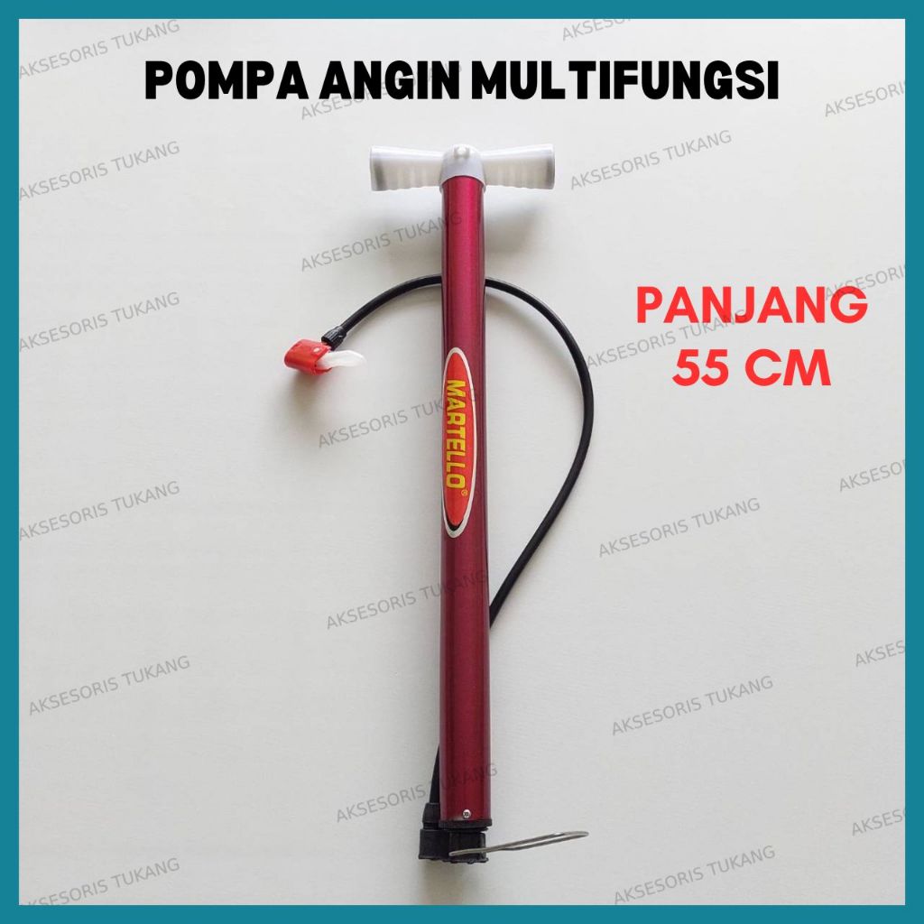 Pompa Angin Ban Sepeda Motor Mobil Balon / Pompa Multifungsi Panjang