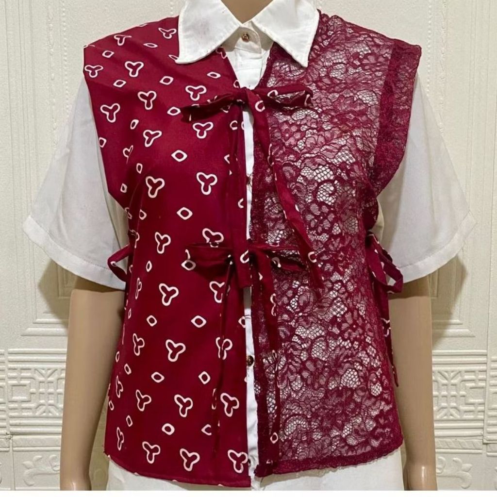 RAYA Outer Vest / outer brukat jumputan / vest jumputan