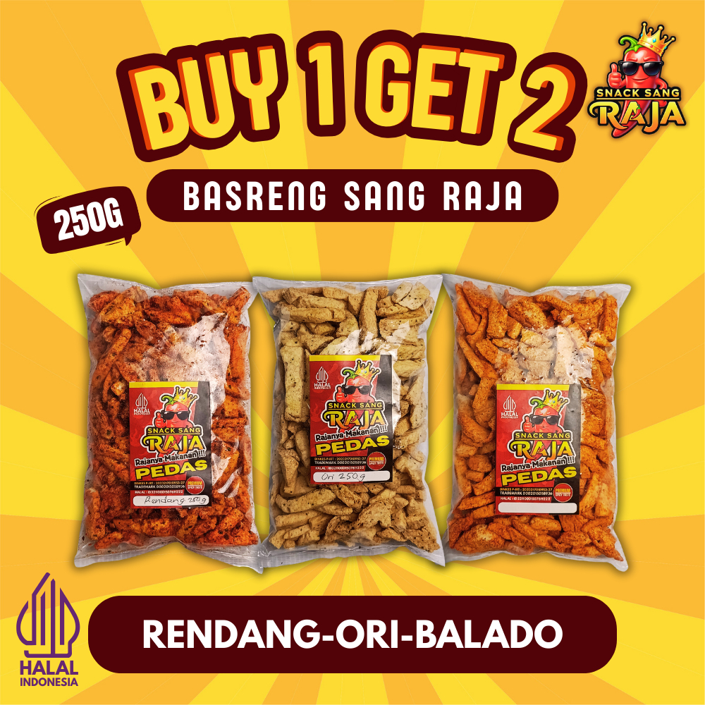 

Snack Sang RAJA - Basreng Beli 1 Dapat 3 Varian Berbeda Bundling 750gr