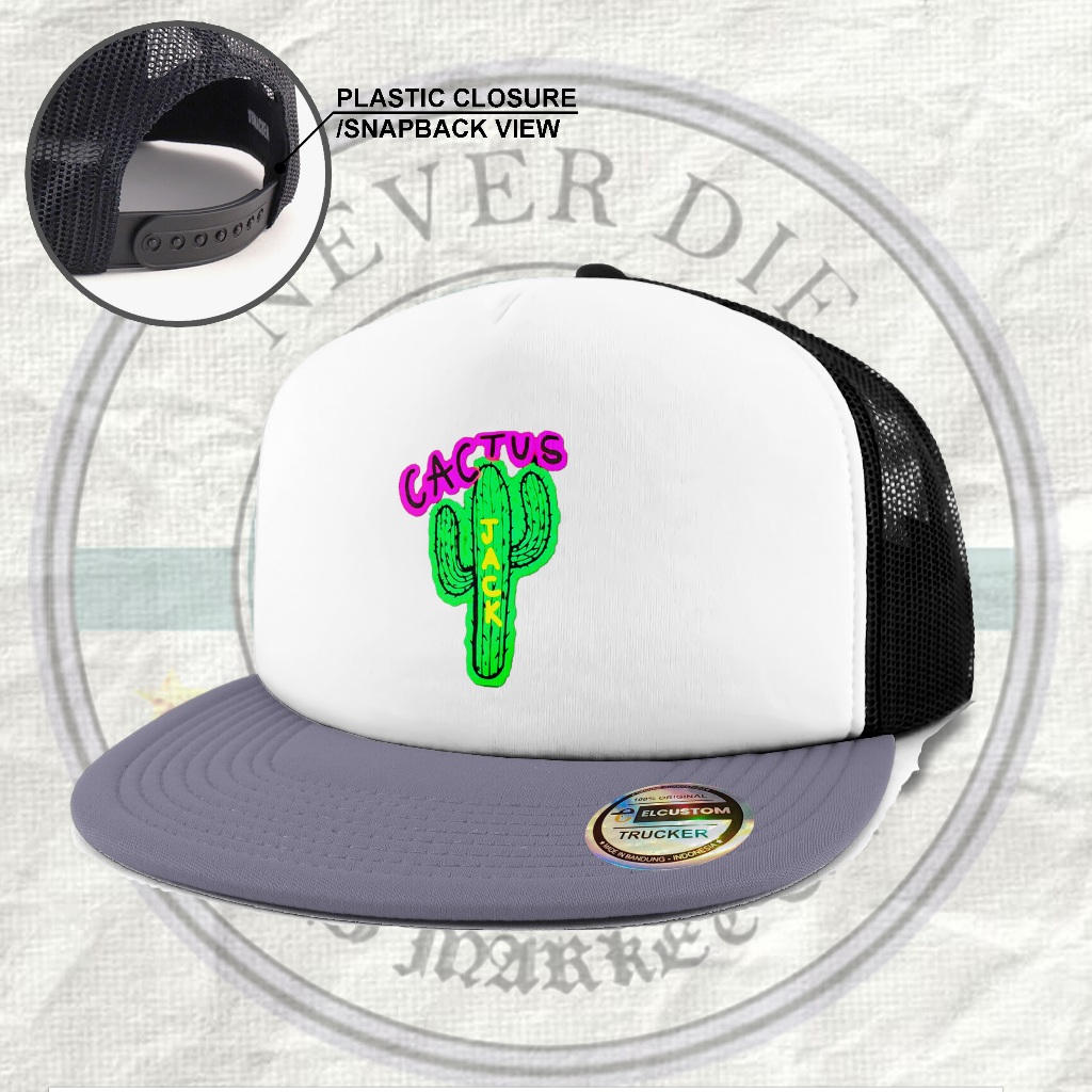 SNAPBACK-CACTUS JACK LOGO  /Death Trash Metal/SDRILL/SNAPBACK DRILL /Topi Trucker /Topi Jaring /Truc