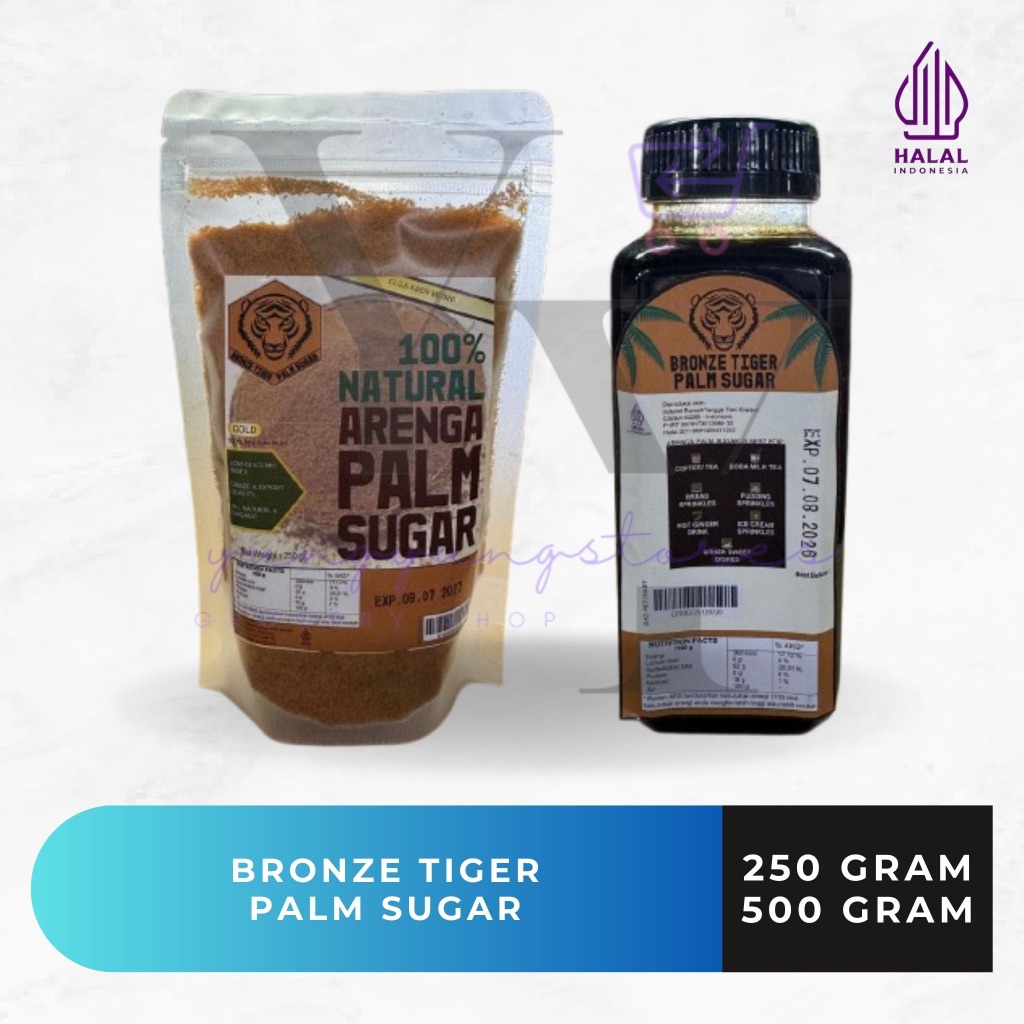 

Bronze Tiger Sirup Gula Aren Bubuk / Cair / Natural Palm Sugar 250 / 500 gram / 250 ml