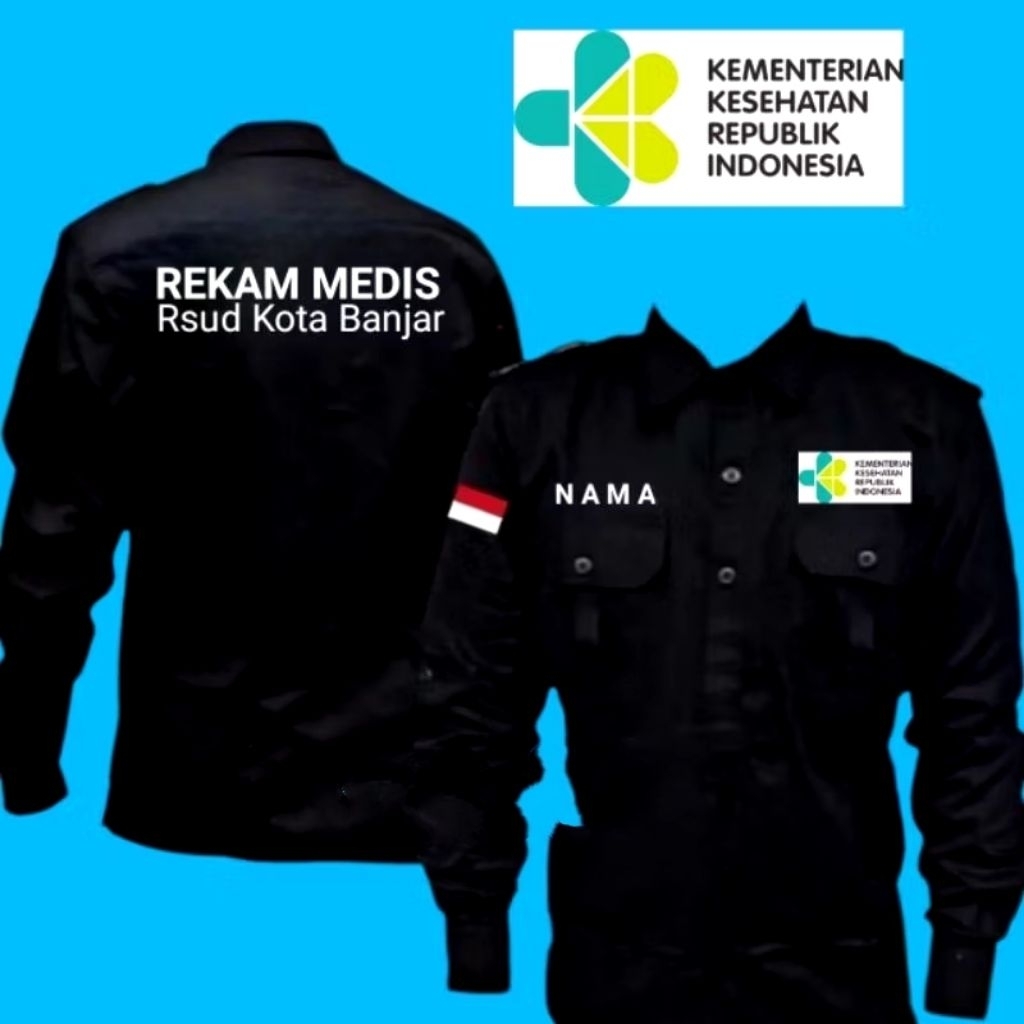 Kemeja kemenkes rekam medis baju kemenkes rekam medis seragam rekam medis full bordir