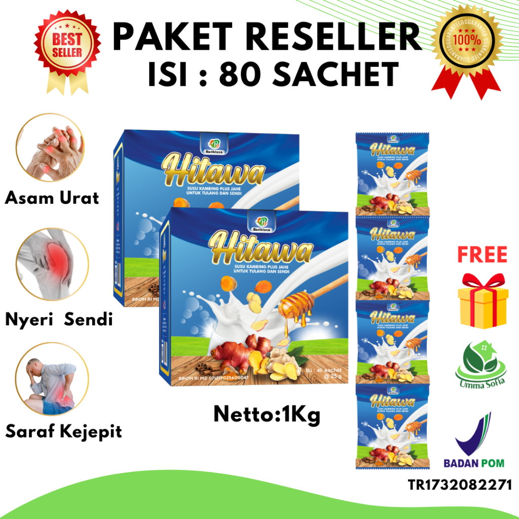 

HITAWA SACHET 2 BOX isi 80 sachet susu etawa plus jahe - Untuk Terapi Tulang dan Sendi