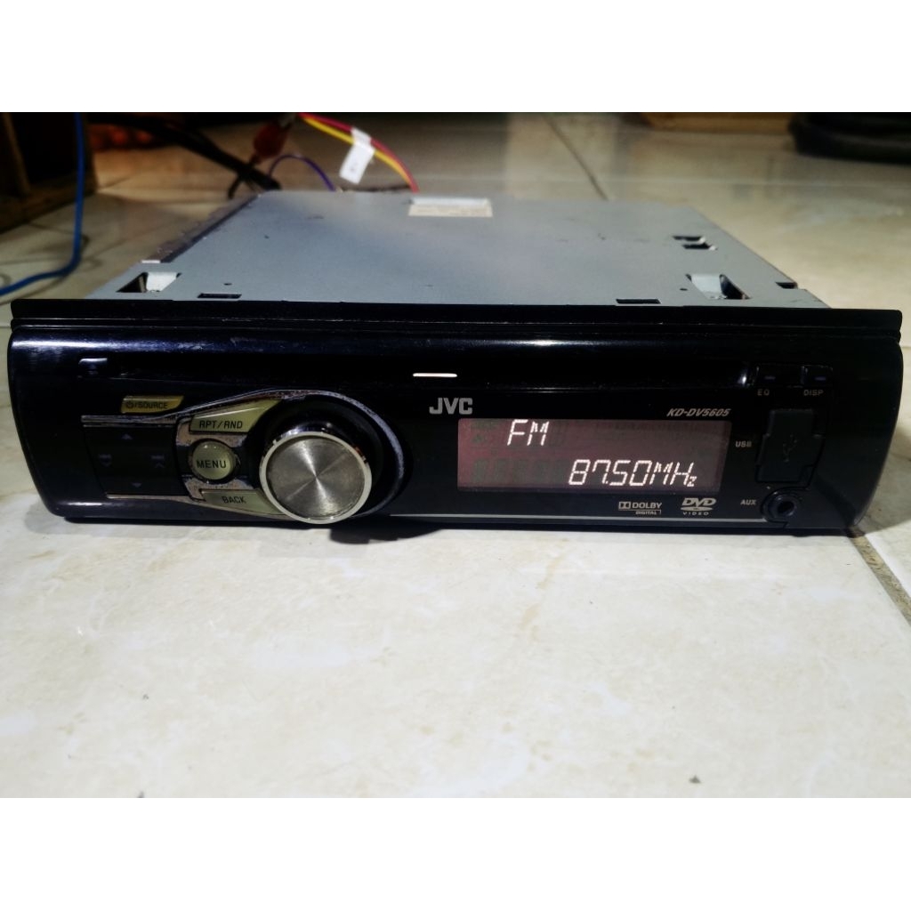 head unit tape mobil singeldin jvc KD-DV5605