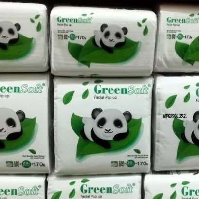 {TERMURAH} Tissue Green Soft Panda Kecil Pop Up Facial 150+20's