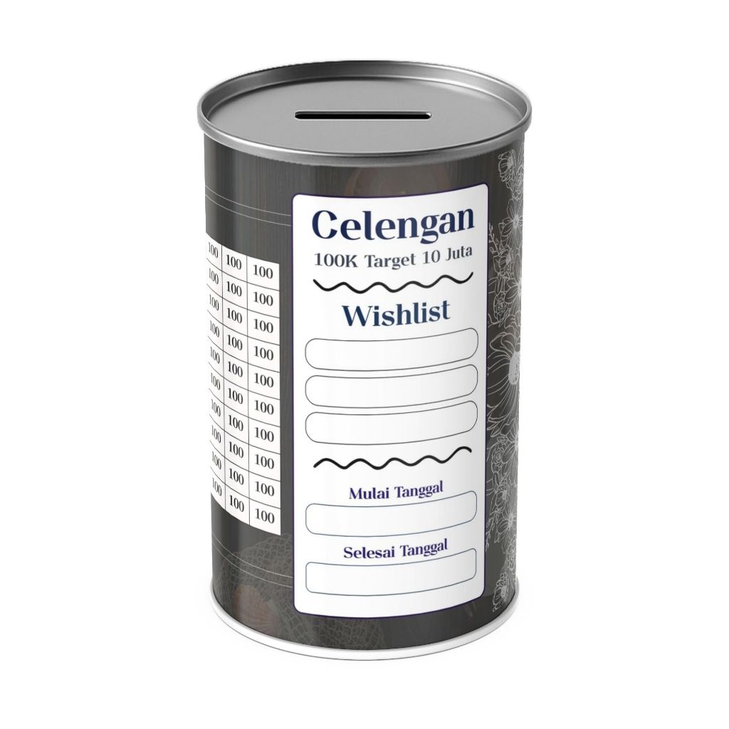 Celengan Target JUMBO 100K Target 10 Juta – Diameter 10cm Tinggi 20cm | Nabung Lebih Semangat