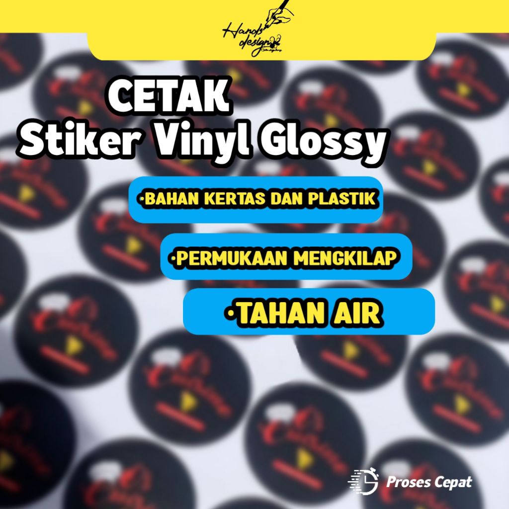 Cetak Stiker Vinyl Glossy/Cetak Stiker Usaha/Cetak Stiker A3+