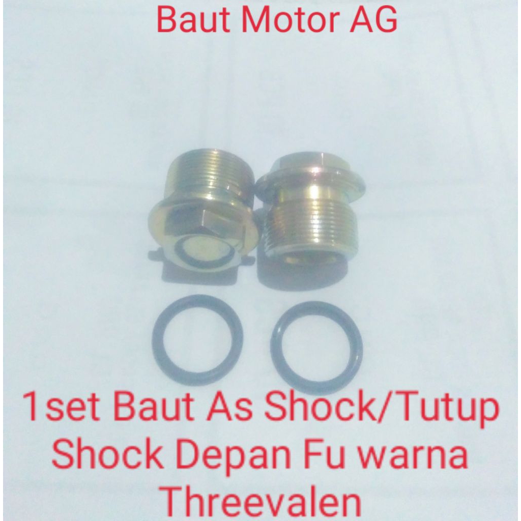 1set Baut As Shock/Tutup Shock Depan FU Warna Threevallen