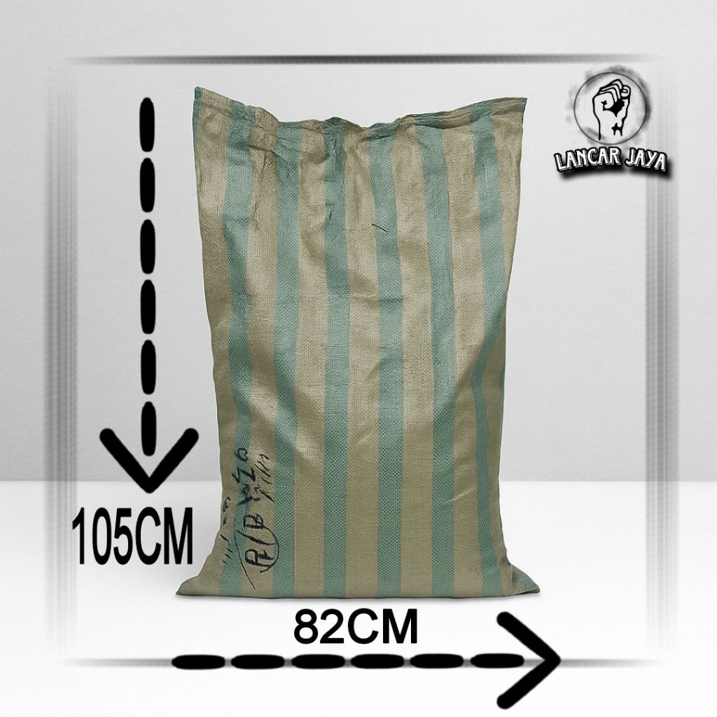 KARUNG PLASTIK BEKAS MUAT 100 KG SAK GABAH KUAT UKURAN JUMBO 105×82CM