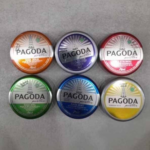 

Pagoda pastiles permen candy rasa Mint / Jeruk / Apel / Anggur / Strawberry / Lemon
