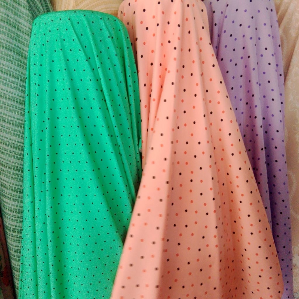 Kain Shakila Polkadot Premium Bahan Halus Lembut Adem Cocok Gamis Dress Hijab Craft Rmt