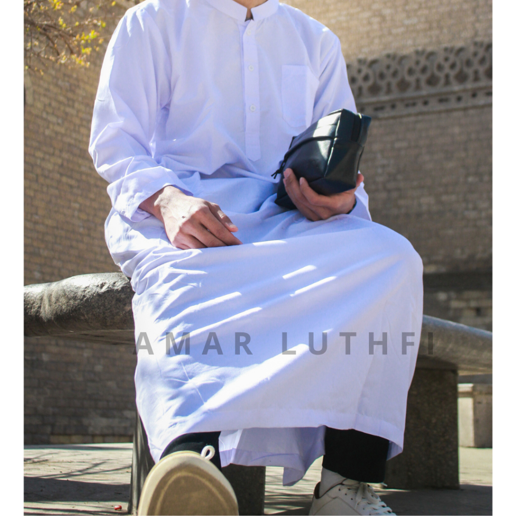 [COD] JUBAH PRIA GAMIS PRIA DEWASA HITAM PUTIH WARNA POLOS MODEL THOBE SAUDI