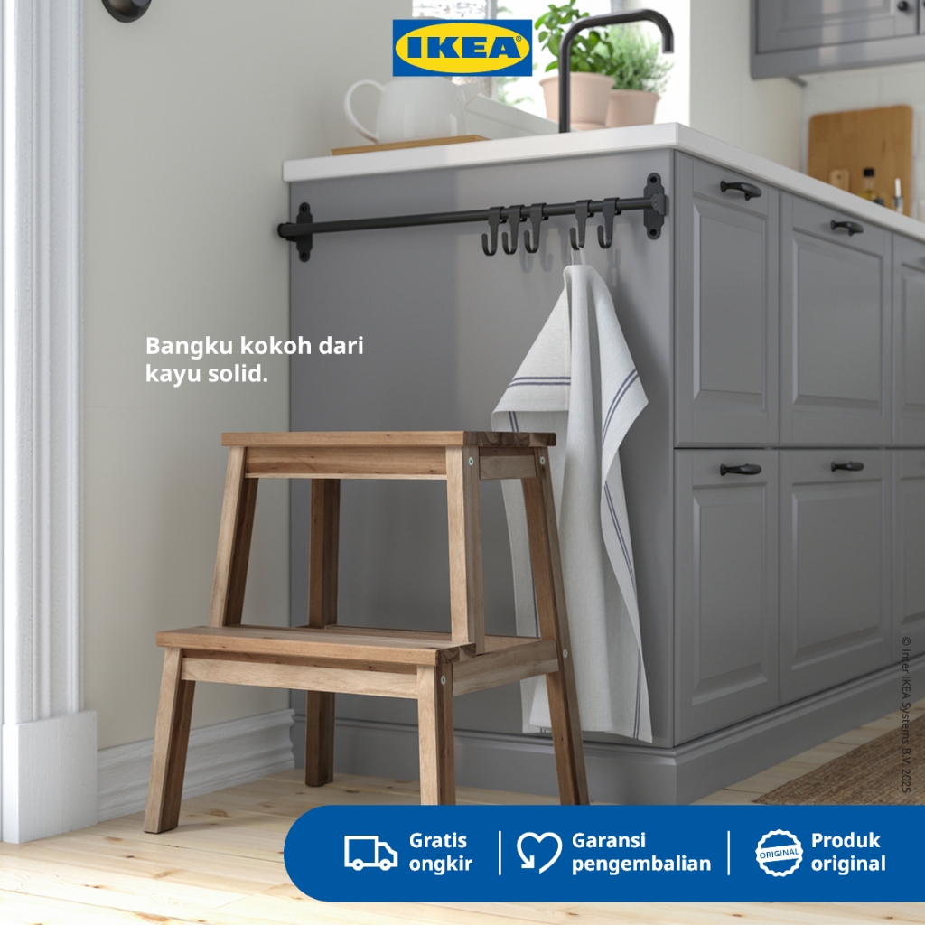 IKEA BEKVAM Bangku Tangga Serbaguna Bahan Kayu 50 cm