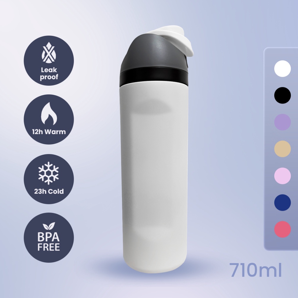 Action Now Botol Tempat Minum Freesip Tumbler Termos Air Panas Es Batu 24 oz Stainless Steel Tahan L