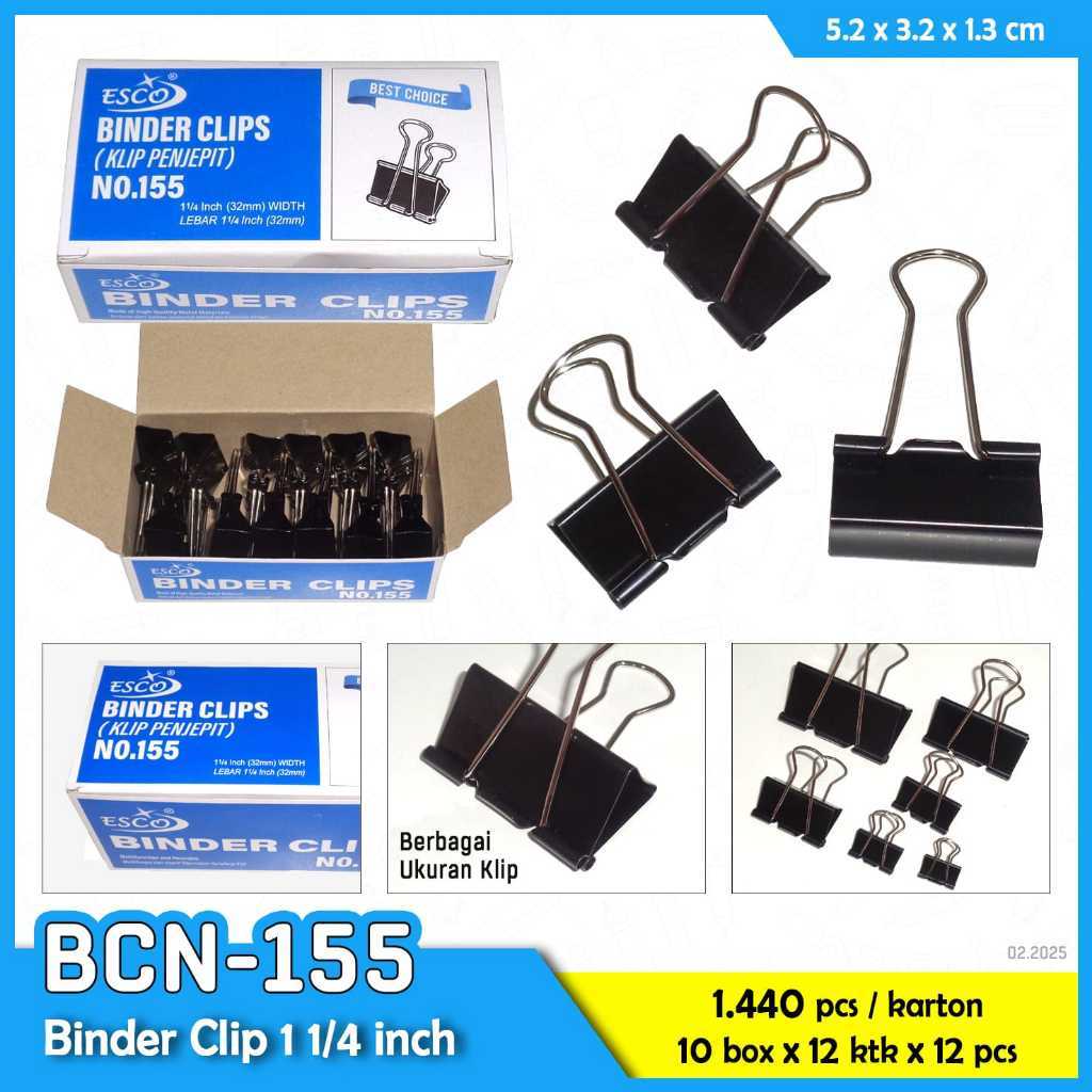 

Binder Clip Klip Penjepit Kertas No 155 ( 32mm )