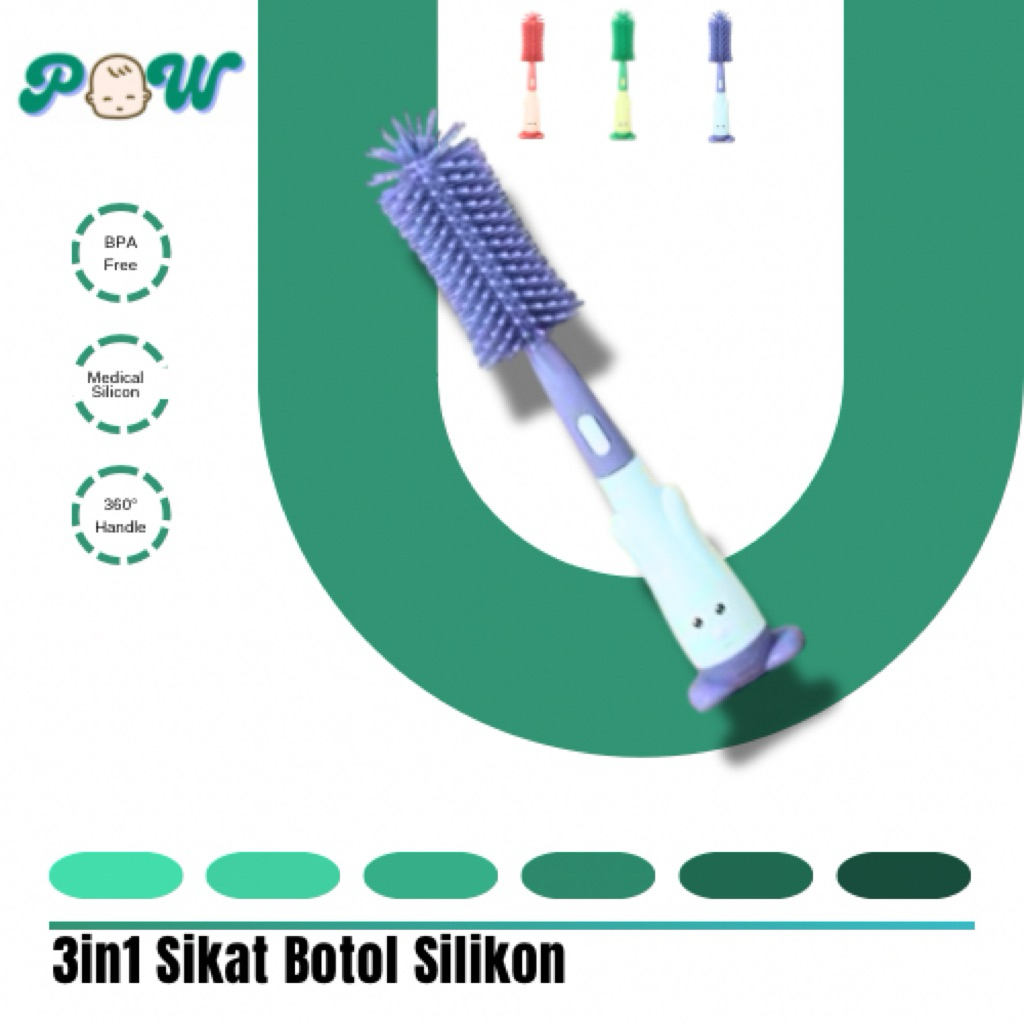 3in1 Sikat Botol Bayi Silikon