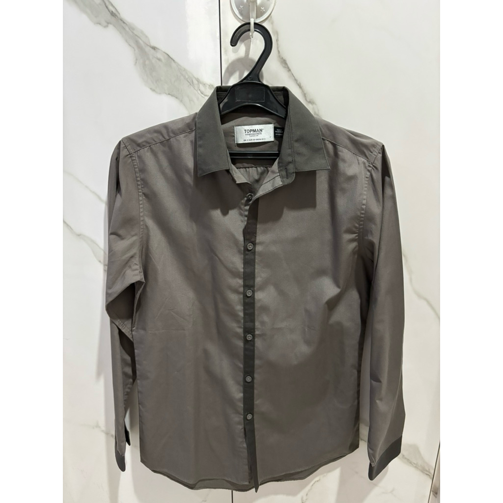 preloved kemeja pria TOPMAN Kemeja kantor pria lengan panjang