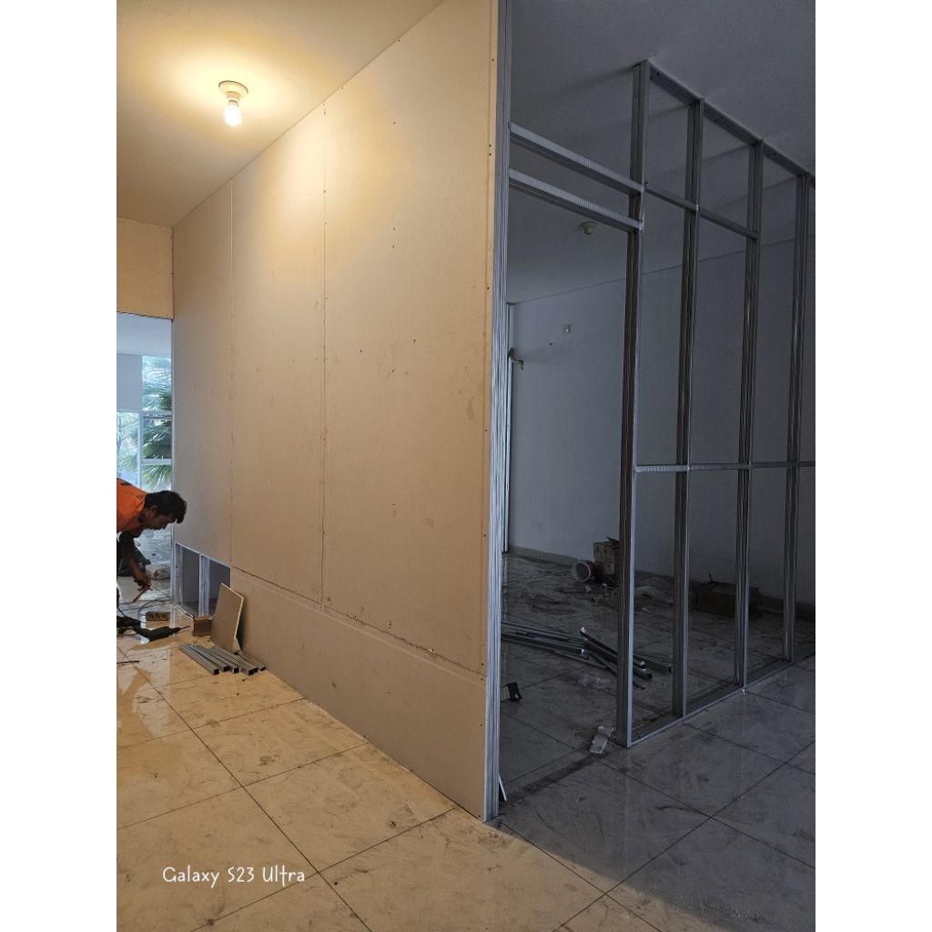 CNP Bajaringan Partisi Ruangan Rangka Holo Hollow Gypsum 1 Sisi 2 Sisi 1m² Harga Termasuk Jasa Pasan