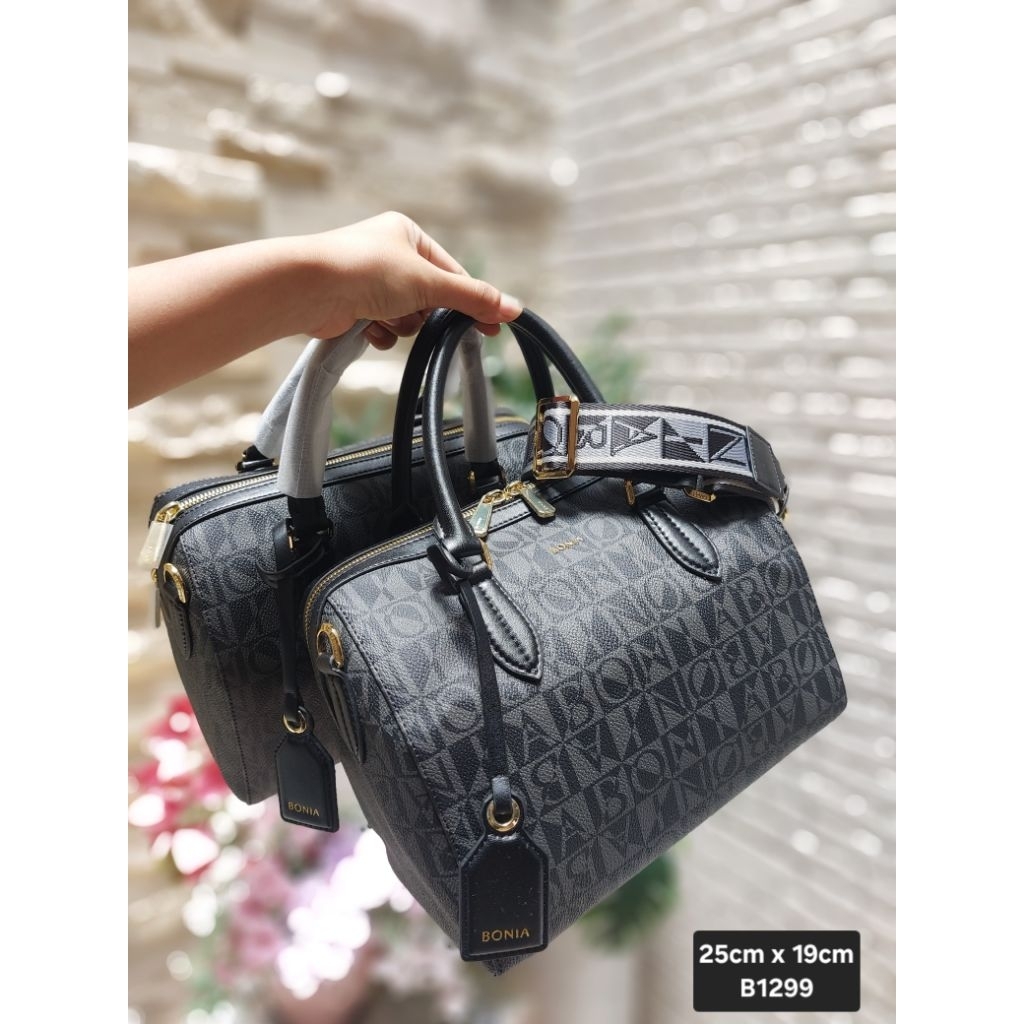 bag Speedy monogram hitam classic Bonia original
