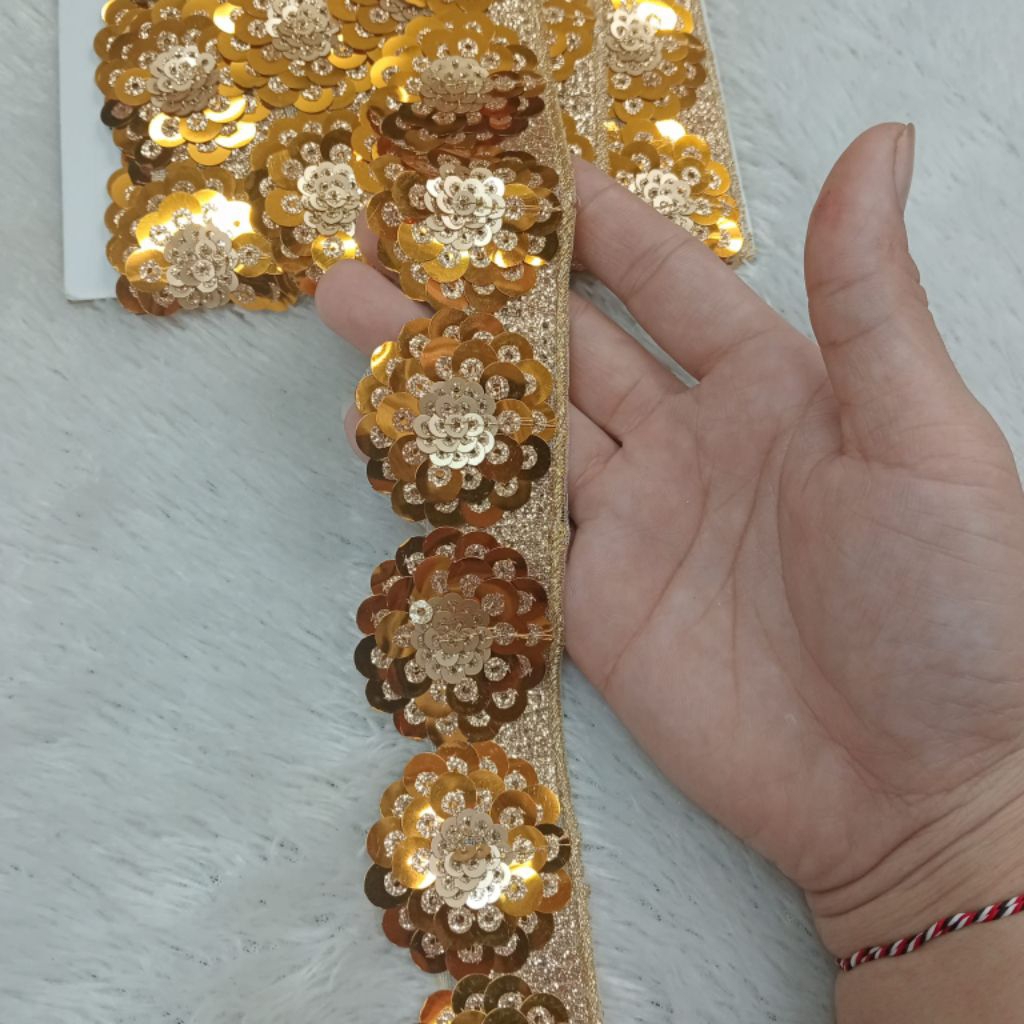 renda payet sequen/renda ramboci pinggir/renda full payet