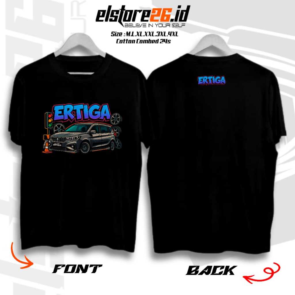 ELSTR Baju Kaos MOBIL ERTIGA  | Kaos Otomotif Racing | Baju Katun Combed Pria & Wanita