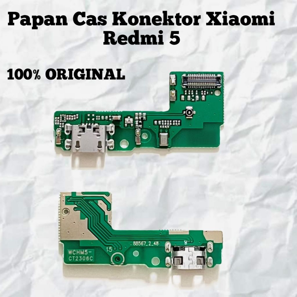 Papan Cas Charger Xiaomi Redmi 5 Original Konektor Port Cas Board Sparepart HP