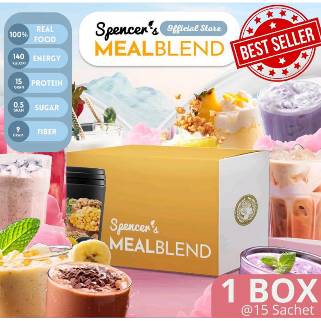 

Spencer’s Mealblend 1 Box isi 15 sachet Meal Replacement/ Minuman Pengganti Sarapan dan Makanan Sehat Bergizi