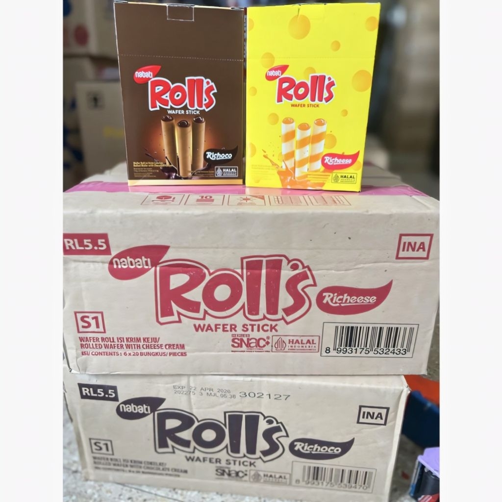 Nabati Rolls Mini 500 isi 6 Kotak Per Dus