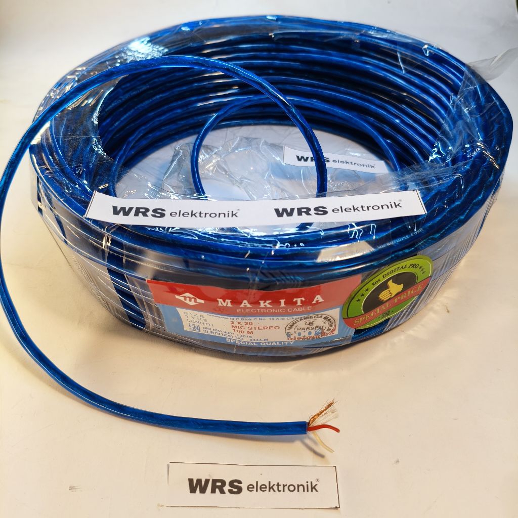 Kabel mic stereo makita 2 x 20 per Roll 100meter