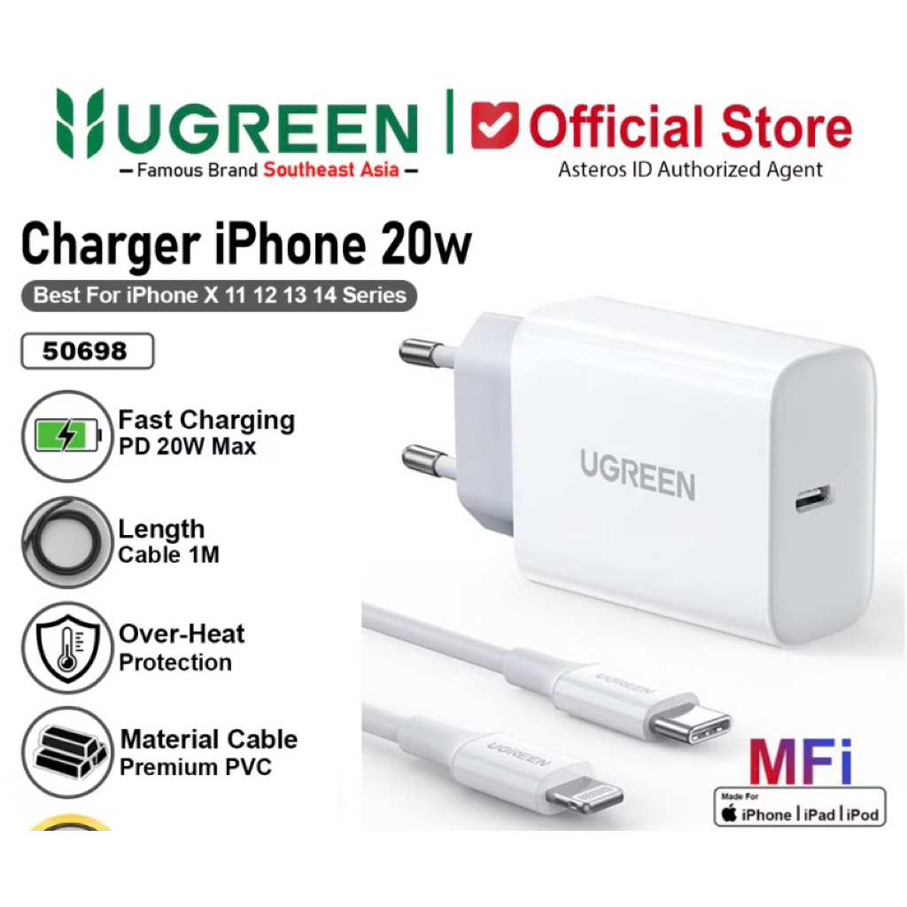 UGREEN Charger Set MFI untuk Iphone (Masih New)