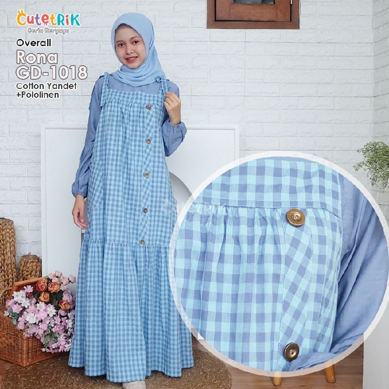 Gamis Overall Anak Set Tunik jumsuit Anak Perempuan Korean Style Cutetrik Terbaru