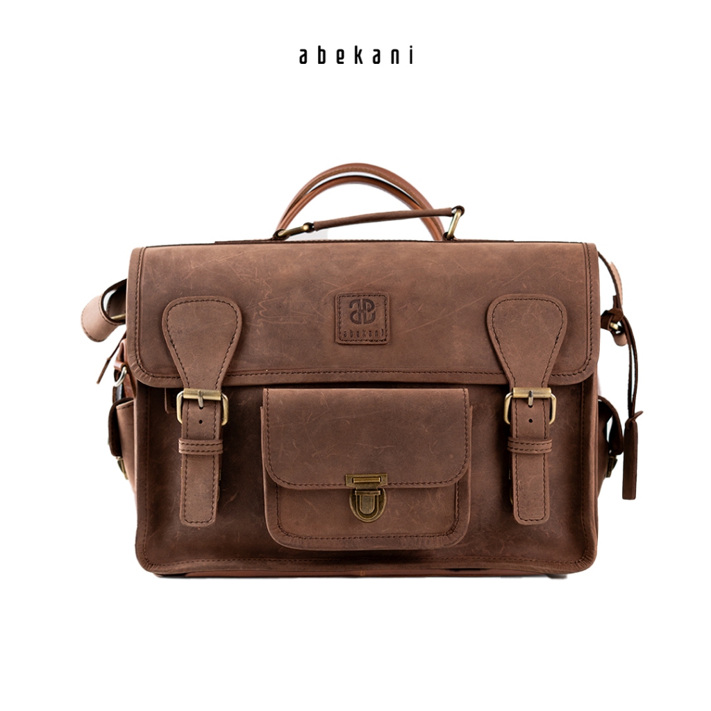 Tas Pria Abekani Briefcase Tas Kerja Pria Elegan Bernuansa Retro