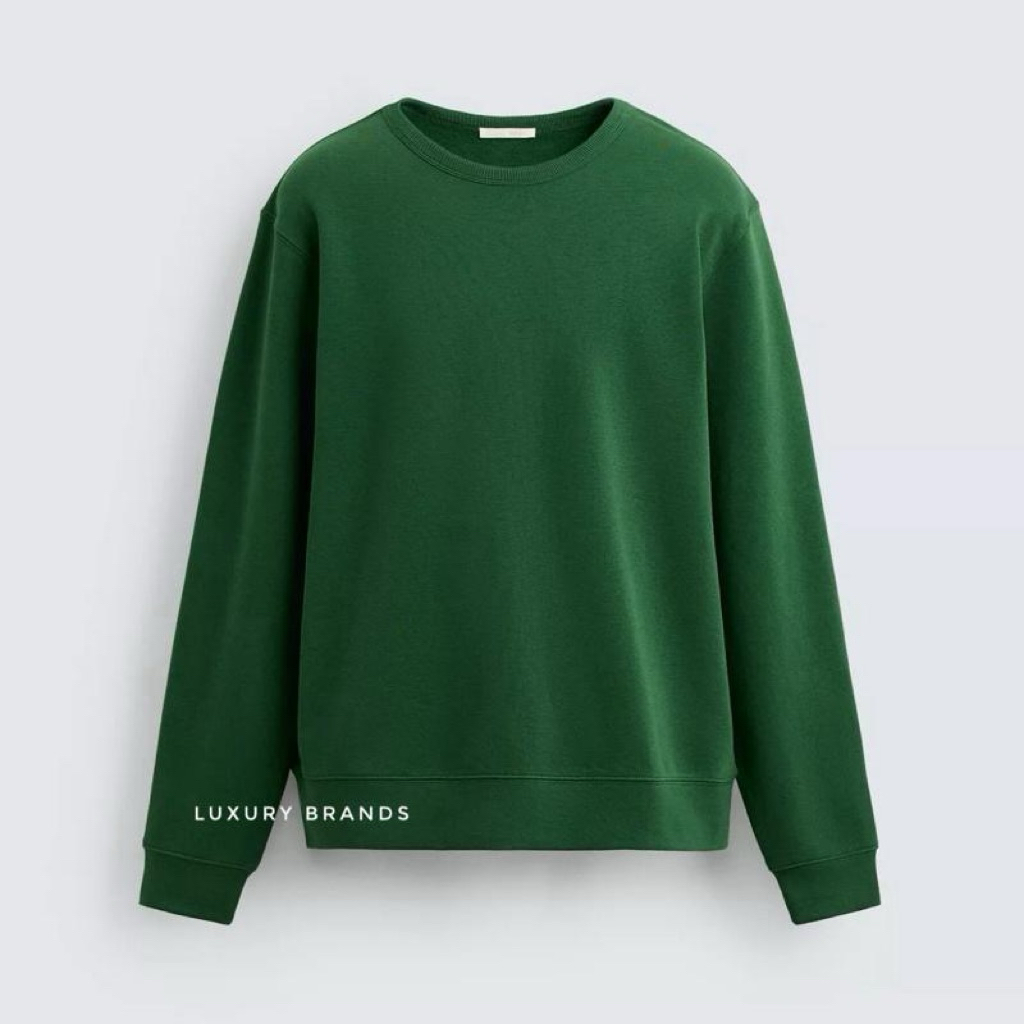 Sweatshirt Sweater ZARA Man Original crew Neck Sweatshirt Green