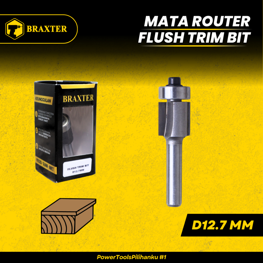 BRAXTER FLUSH TRIM BIT Mata Profil / Trimmer / Router Kayu TCT