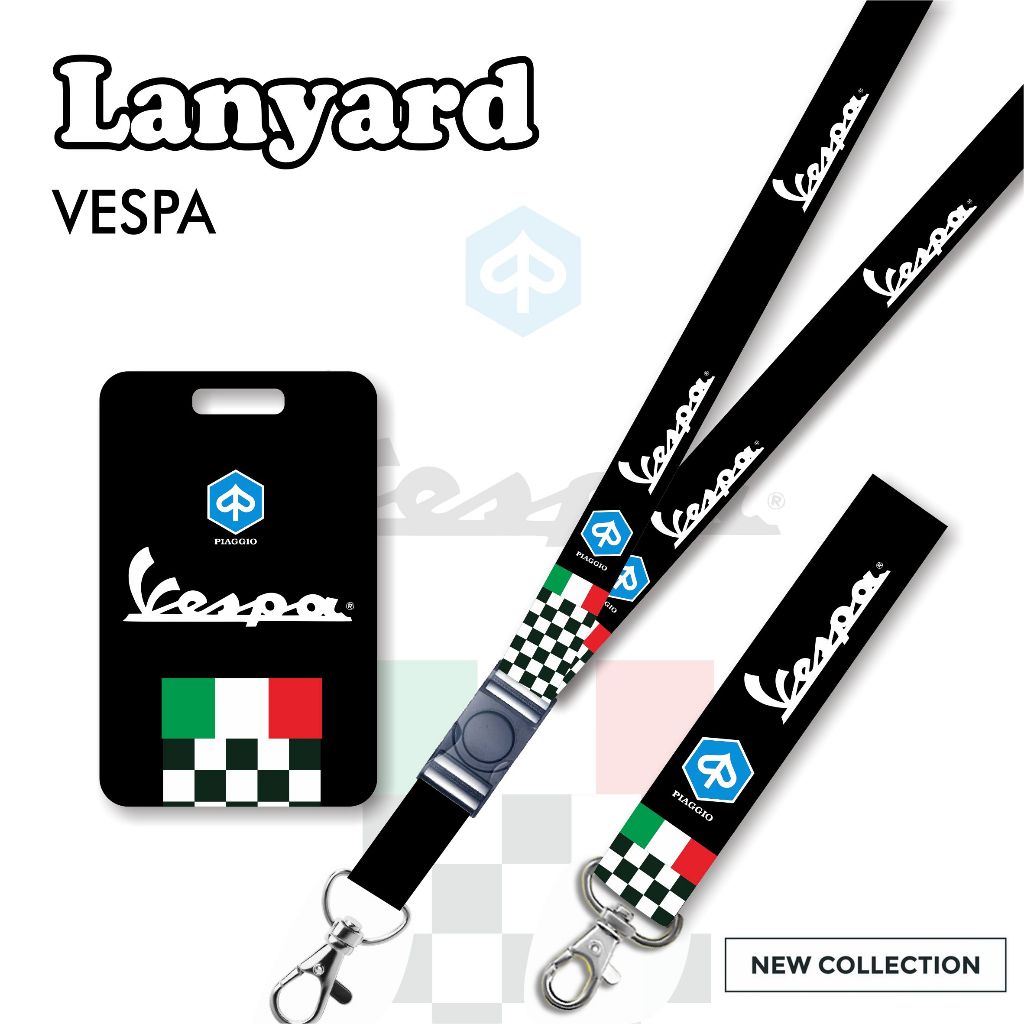 

STRAP LANYARD CARD HOLDER Vespa Gantungan Kunci, Handphone, ID Card