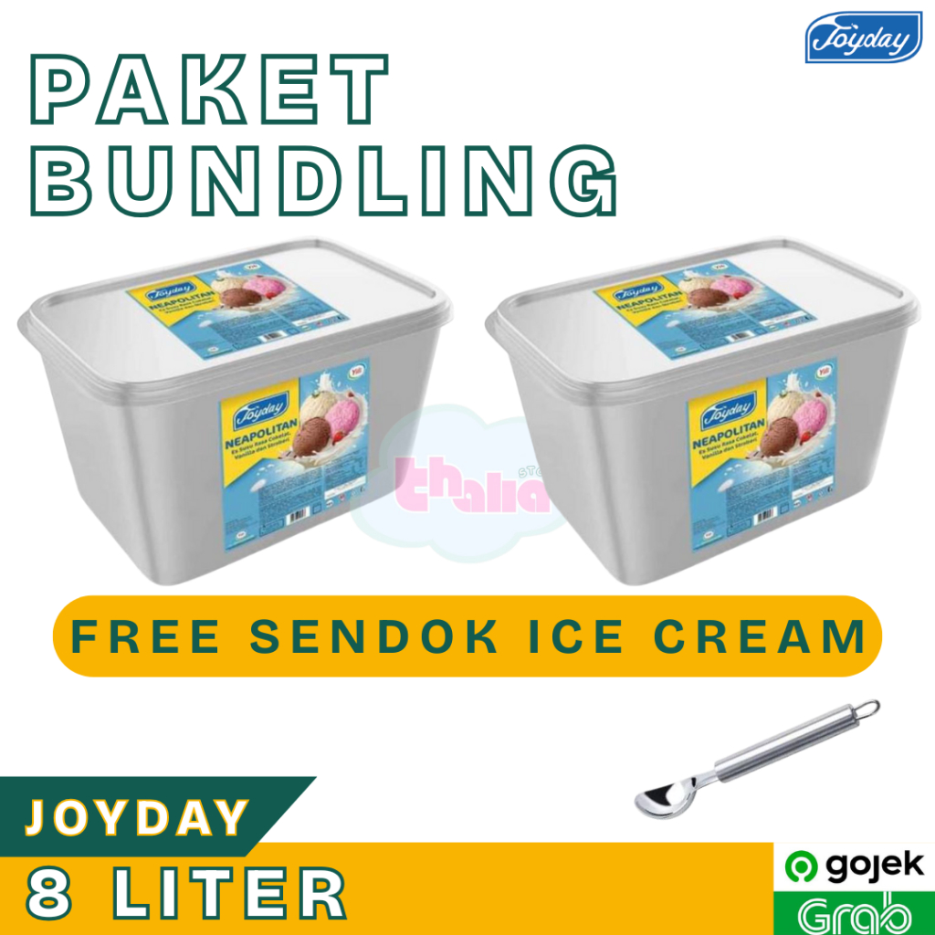 

Es Krim Joyday Neapolitan 8 Liter PAKET HAJATAN FREE SCOOP ICE CREAM