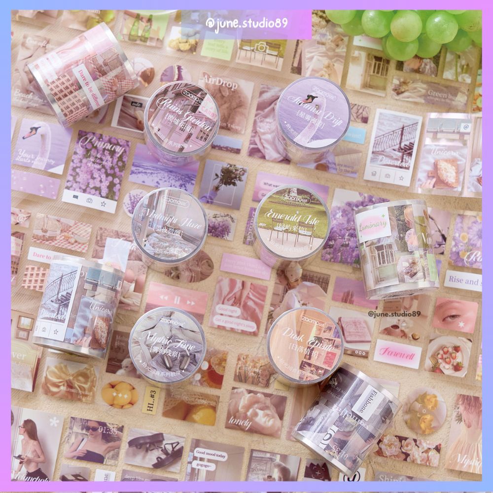 

[JUNE] WT 5cm x 2m Deco Sticker Random Life Girly Korean Washi Tape Aesthetic Journal Kit Starter DIY Material Scrapbook Buku Harian PET Junk Journal Echoes of Light