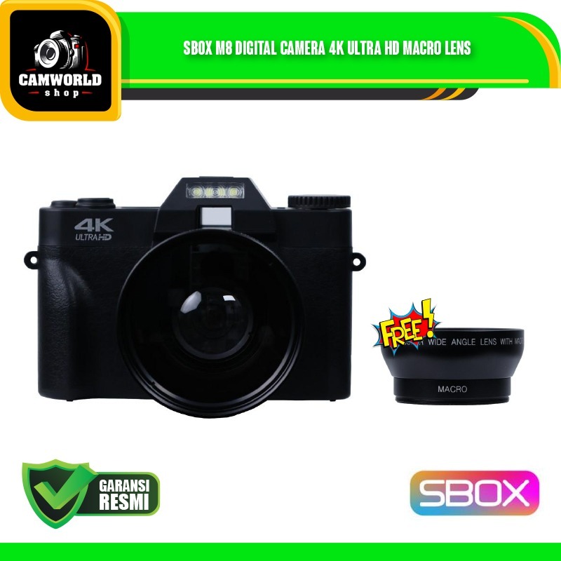 Sbox M8 Digital Camera 4K Ultra HD Macro Lens