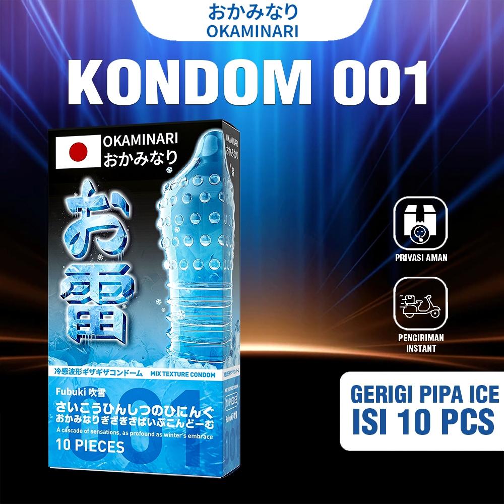 Kondom Okaminari Jepang 001 Varian Ice Bergerigi - Privasi Aman