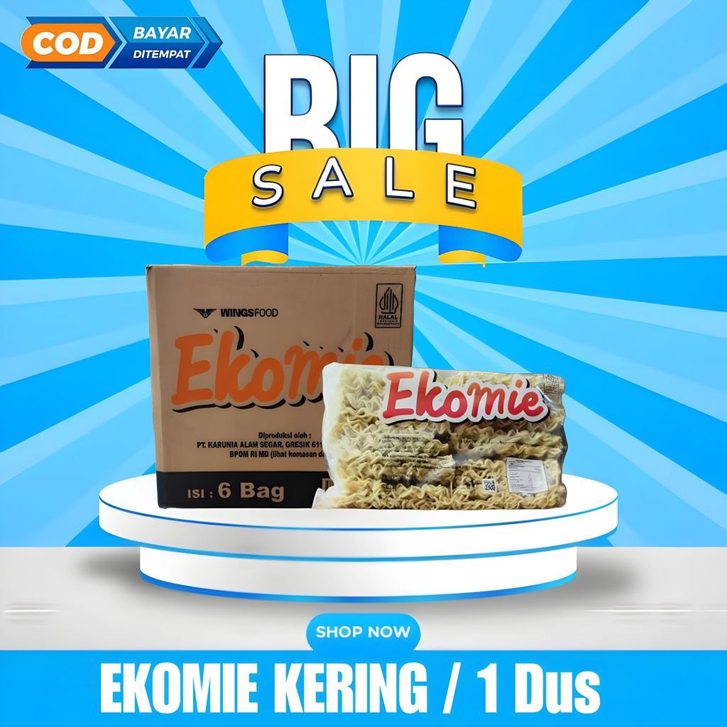 

Mie Kering Eko Mie 600 gram 1 Dus/Karton Isi 6pack