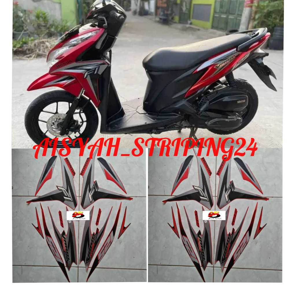 stiker striping vario techno 125 fi old 2013 merah