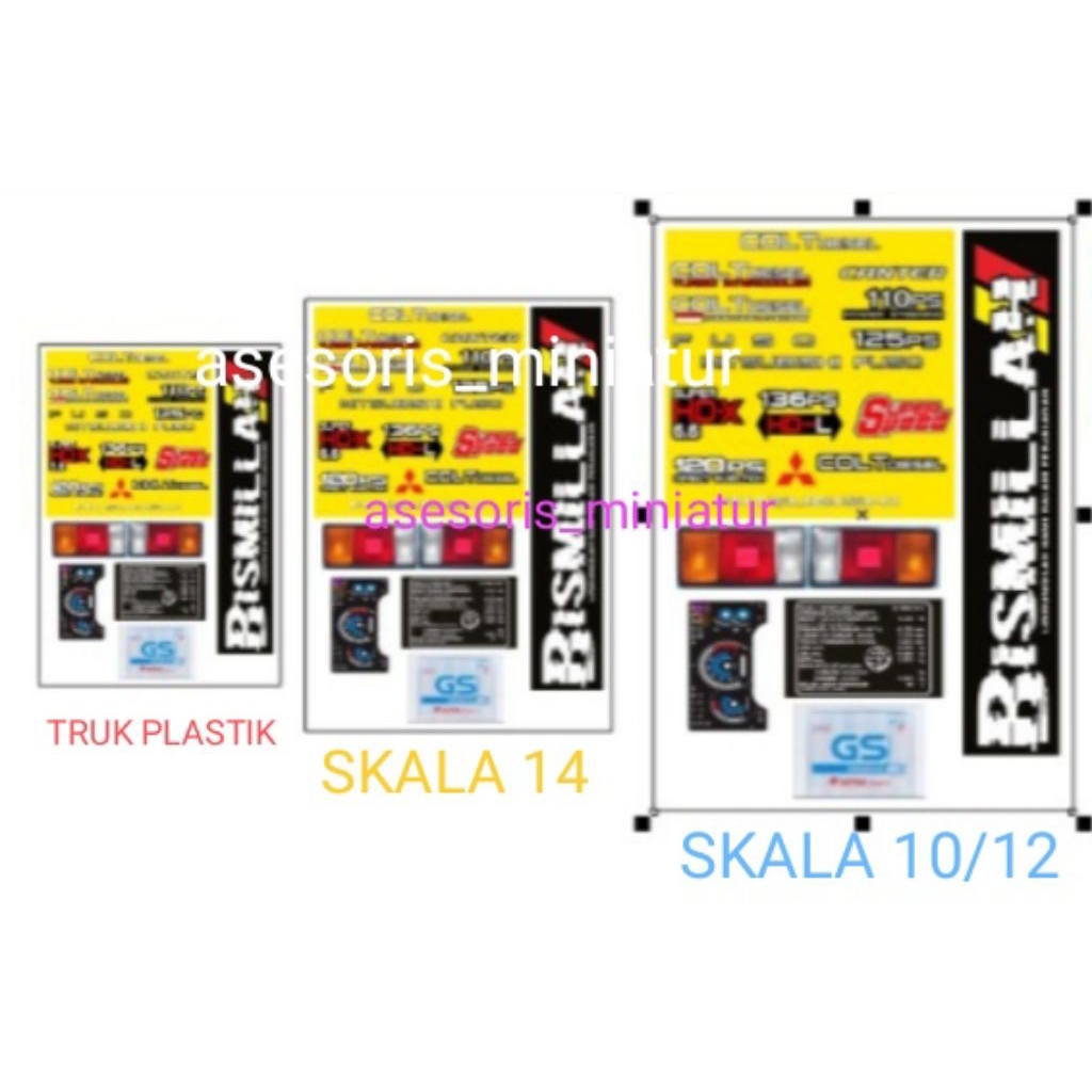 STIKER MINIATUR TRUK  CANTER